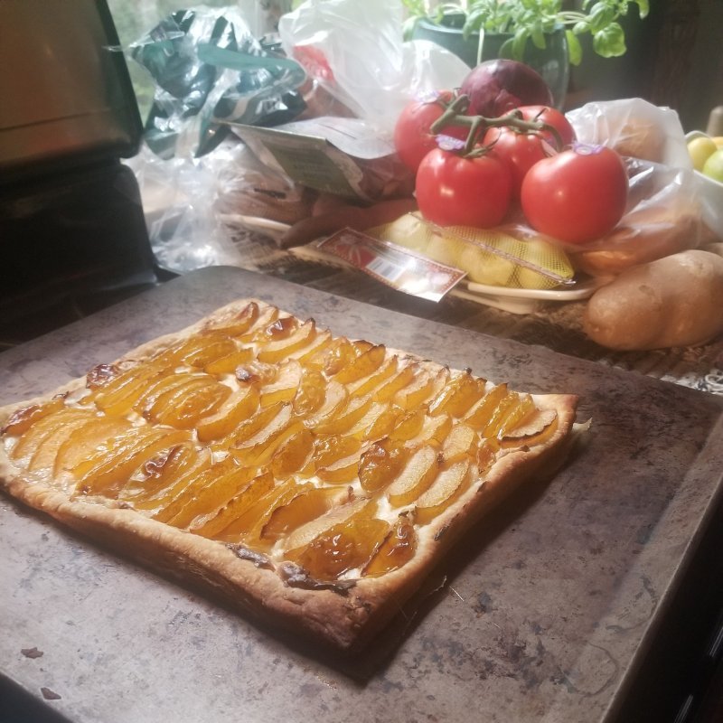 A rustic galette made with garden produce